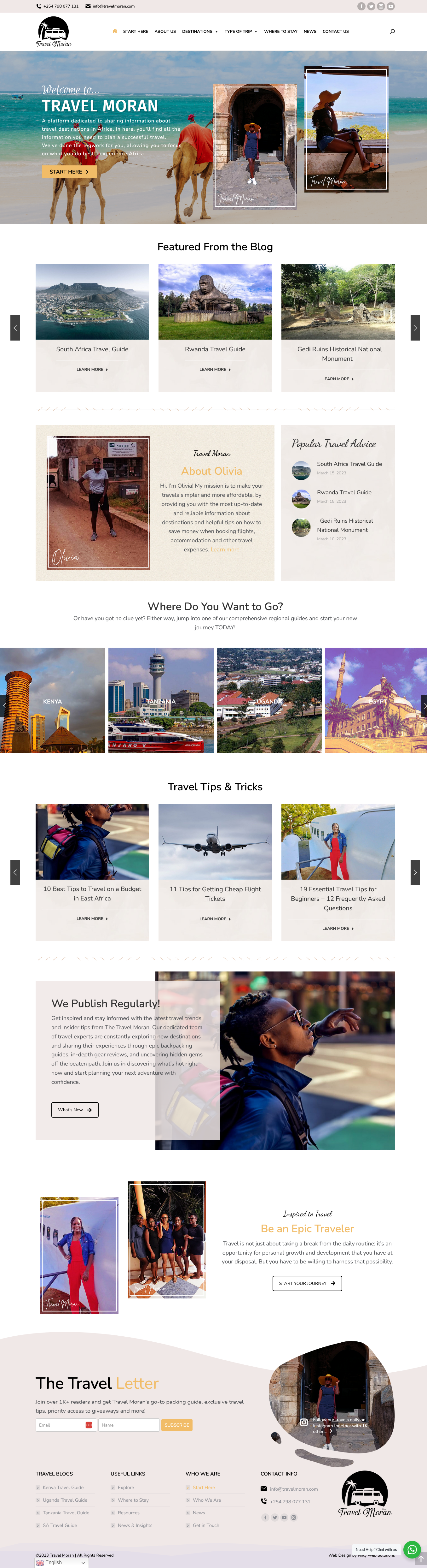 Travel Moran Website